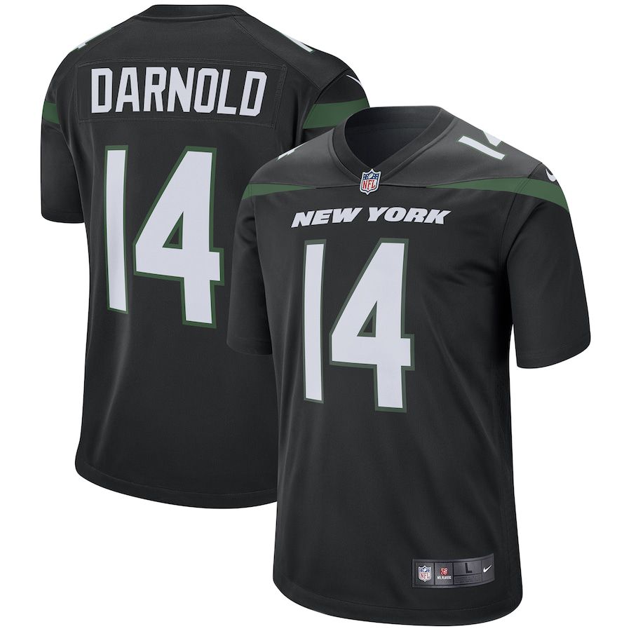 Men New York Jets 14 Sam Darnold Nike Stealth Black Game NFL Jersey